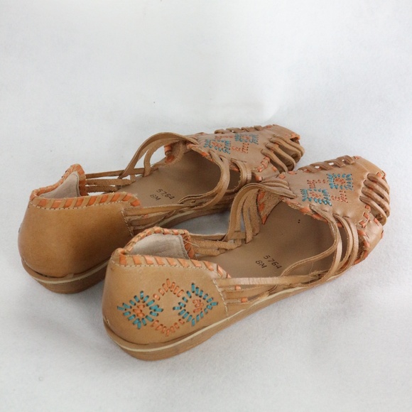 New RATIO Brazilian Leather Woven Strappy Sandals Sz 8 US Wmn - Picture 4 of 8